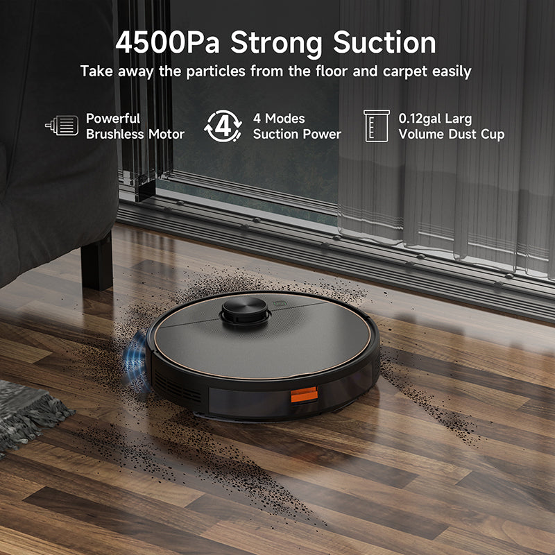 4500Pa Strong Robot Vacuum Cleaner J01 Black